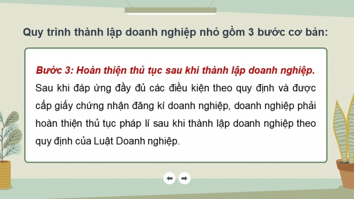 Giáo án điện tử chuyên đề Kinh tế pháp luật 10 cánh diều Bài 7: Quy trình tổ chức, hoạt động của doanh nghiệp nhỏ