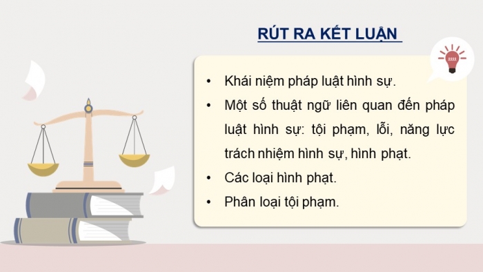 Giáo án điện tử chuyên đề Kinh tế pháp luật 10 cánh diều Bài 9: Khái niệm, các nguyên tắc của pháp luật hình sự