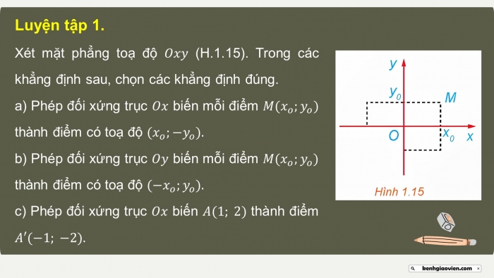 Giáo án điện tử chuyên đề Toán 11 kết nối Bài 3: Phép đối xứng trục