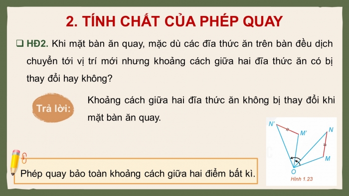 Giáo án điện tử chuyên đề Toán 11 kết nối Bài 4: Phép quay và phép đối xứng tâm