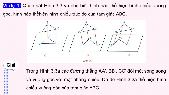 Giáo án điện tử chuyên đề Toán 11 kết nối Bài 11: Hình chiếu vuông góc và hình chiếu trục đo