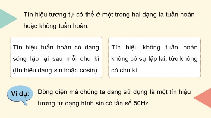 Giáo án điện tử chuyên đề Vật lí 11 kết nối Bài 5: Tín hiệu tương tự và tín hiệu số