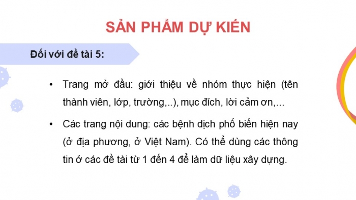 Giáo án điện tử chuyên đề Sinh học 11 chân trời Bài 9: Dự án Điều tra một số bệnh dịch phổ biến ở người và tuyên truyền phòng chống