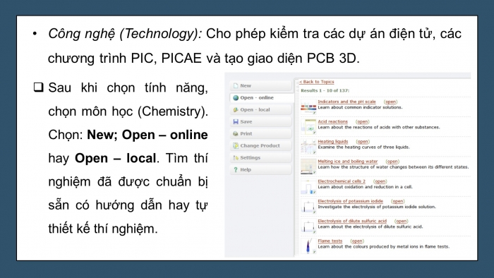 Giáo án điện tử chuyên đề Hoá học 10 chân trời Bài 9: Thực hành thí nghiệm hoá học ảo