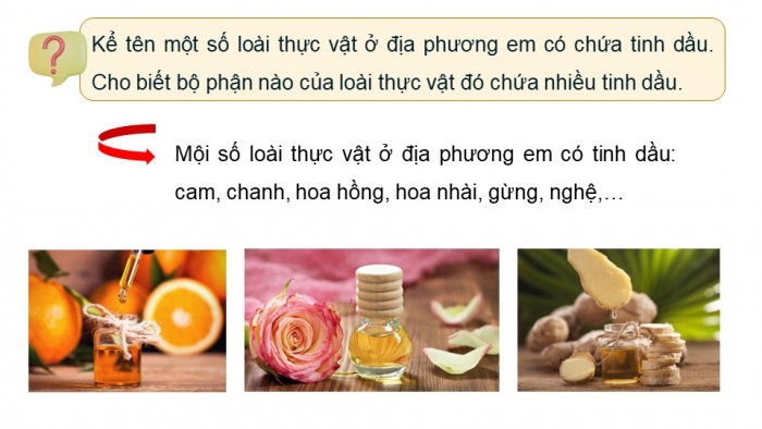 Giáo án điện tử chuyên đề Hoá học 11 cánh diều Bài 4: Tách tinh dầu từ các nguồn thảo mộc tự nhiên