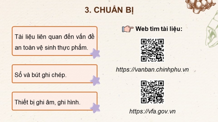 Giáo án điện tử chuyên đề Sinh học 11 cánh diều Bài 10: Dự án điều tra về hiện trạng an toàn vệ sinh thực phẩm tại địa phương