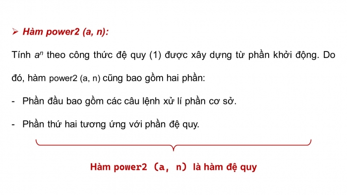 Giáo án điện tử chuyên đề Khoa học máy tính 11 cánh diều Bài 2: Thuật toán đệ quy