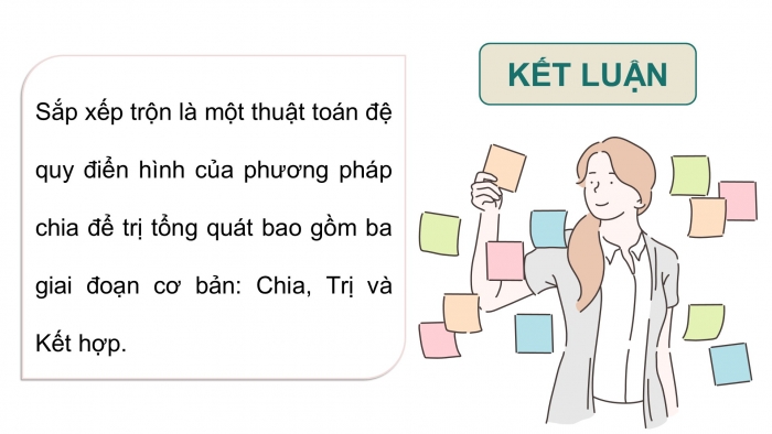 Giáo án điện tử chuyên đề Khoa học máy tính 11 cánh diều Bài 4: Kĩ thuật chia để trị trong thuật toán sắp xếp trộn