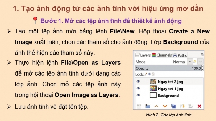 Giáo án điện tử chuyên đề Tin học ứng dụng 11 cánh diều Bài 1: Tạo ảnh động với hiệu ứng mờ dần