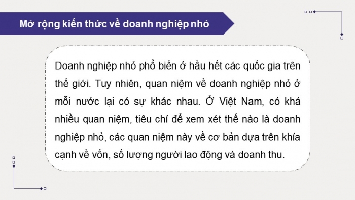 Giáo án điện tử chuyên đề Kinh tế pháp luật 10 cánh diều Bài 4: Doanh nghiệp nhỏ và lĩnh vực sản xuất kinh doanh của doanh nghiệp nhỏ