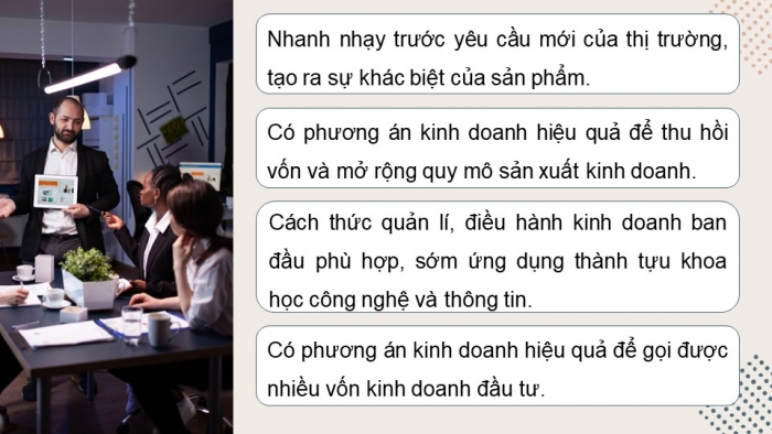 Giáo án điện tử chuyên đề Kinh tế pháp luật 10 cánh diều Bài 8: Kinh nghiệm thực tiễn sản xuất kinh doanh của doanh nghiệp nhỏ