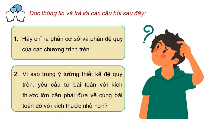 Giáo án điện tử chuyên đề Khoa học máy tính 11 kết nối Bài 2: Thiết kế thuật toán đệ quy