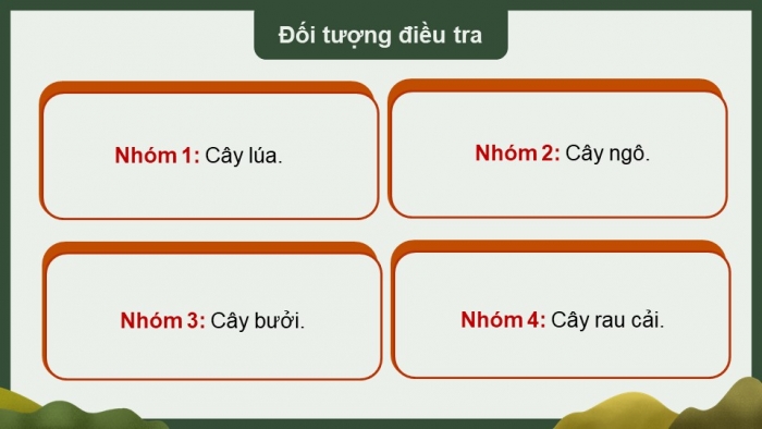 Giáo án điện tử chuyên đề Sinh học 11 chân trời Bài 5: Dự án Điều tra sử dụng phân bón ở địa phương hoặc thực hành Trồng cây với các kĩ thuật bón phân phù hợp