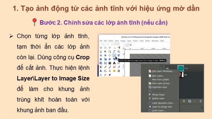 Giáo án điện tử chuyên đề Tin học ứng dụng 11 cánh diều Bài 1: Tạo ảnh động với hiệu ứng mờ dần