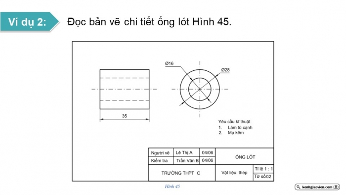 Giáo án điện tử chuyên đề Toán 11 cánh diều Bài 2: Đọc và vẽ bản vẽ kĩ thuật đơn giản