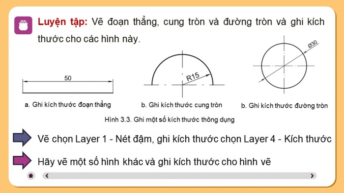 Giáo án điện tử chuyên đề Thiết kế và Công nghệ 10 cánh diều Bài 3: Gạch mặt cắt, ghi kích thước và viết chữ cho bản vẽ