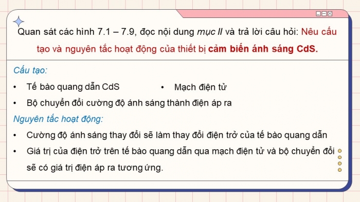 Giáo án điện tử chuyên đề Thiết kế và Công nghệ 10 cánh diều Bài 7: Cảm biến trong ngôi nhà thông minh