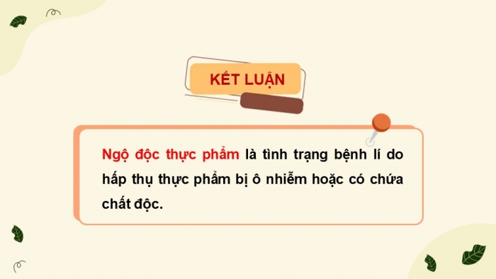 Giáo án điện tử chuyên đề Sinh học 11 chân trời Bài 11: Ngộ độc thực phẩm