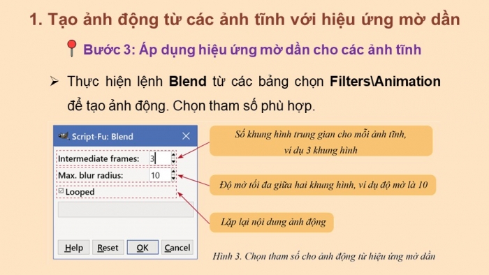 Giáo án điện tử chuyên đề Tin học ứng dụng 11 cánh diều Bài 1: Tạo ảnh động với hiệu ứng mờ dần