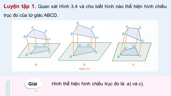 Giáo án điện tử chuyên đề Toán 11 kết nối Bài 11: Hình chiếu vuông góc và hình chiếu trục đo