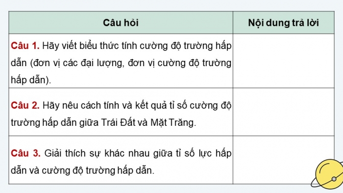 Giáo án điện tử chuyên đề Vật lí 11 kết nối Bài 2: Cường độ trường hấp dẫn