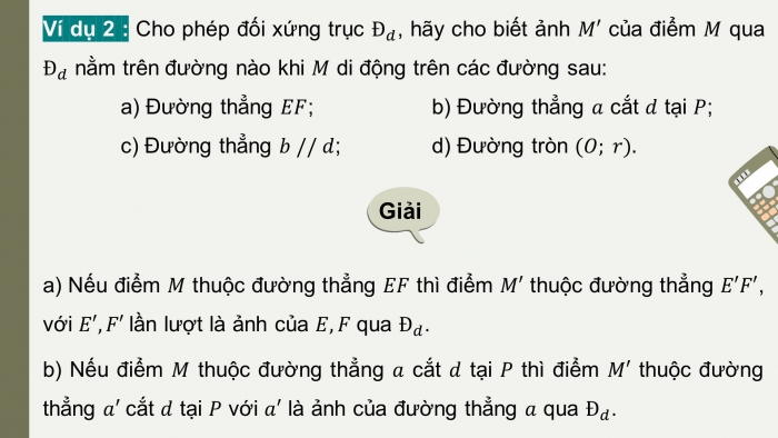 Giáo án điện tử chuyên đề Toán 11 chân trời Bài 3: Phép đối xứng trục