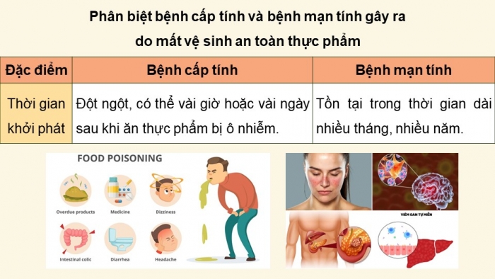 Giáo án điện tử chuyên đề Sinh học 11 cánh diều Bài 9: Tác hại của mất vệ sinh an toàn thực phẩm. Cách phòng và điều trị ngộ độc thực phẩm