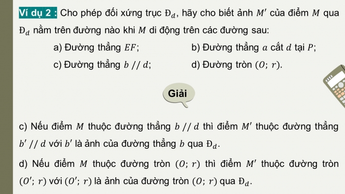 Giáo án điện tử chuyên đề Toán 11 chân trời Bài 3: Phép đối xứng trục