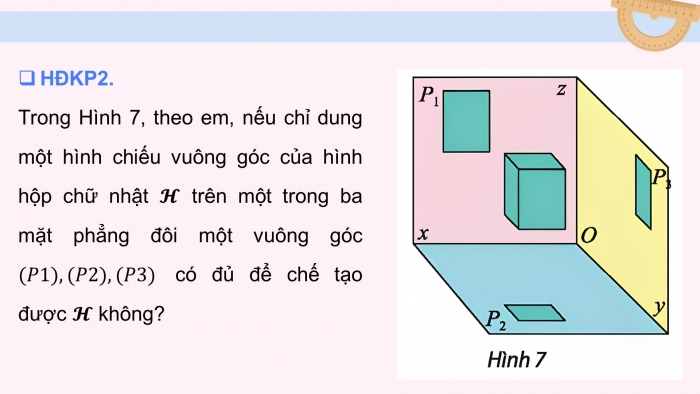 Giáo án điện tử chuyên đề Toán 11 chân trời Bài 1: Hình biểu diễn của một hình, khối