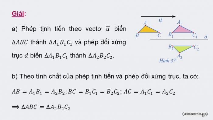 Giáo án điện tử chuyên đề Toán 11 cánh diều Bài 1: Phép dời hình (P3)