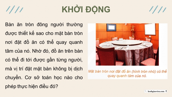 Giáo án điện tử chuyên đề Toán 11 kết nối Bài 4: Phép quay và phép đối xứng tâm