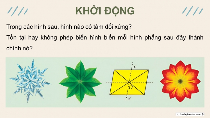 Giáo án điện tử chuyên đề Toán 11 chân trời Bài 4: Phép đối xứng tâm