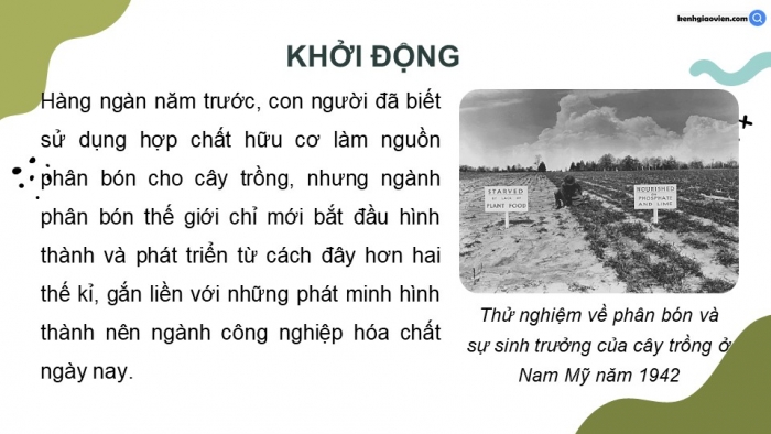 Giáo án điện tử chuyên đề Hoá học 11 cánh diều Bài 1: Giới thiệu chung về phân bón