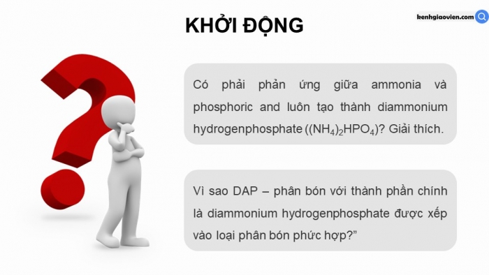 Giáo án điện tử chuyên đề Hoá học 11 cánh diều Bài 2: Phân bón vô cơ