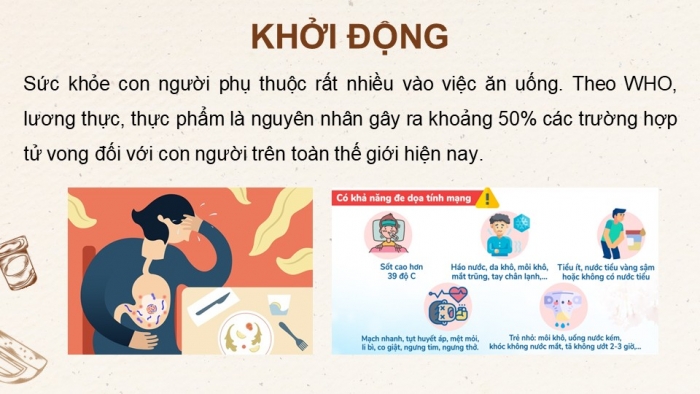 Giáo án điện tử chuyên đề Sinh học 11 cánh diều Bài 10: Dự án điều tra về hiện trạng an toàn vệ sinh thực phẩm tại địa phương