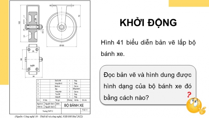 Giáo án điện tử chuyên đề Toán 11 cánh diều Bài 2: Đọc và vẽ bản vẽ kĩ thuật đơn giản