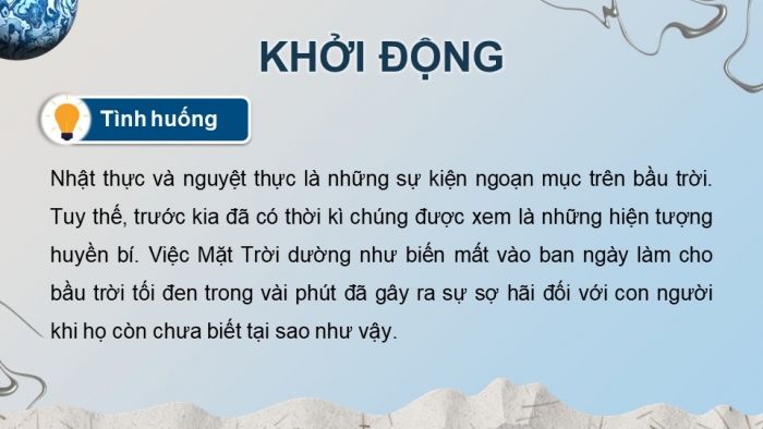 Giáo án điện tử chuyên đề Vật lí 10 cánh diều Bài 3: Nhật thực, nguyệt thực và thuỷ triều