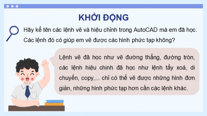 Giáo án điện tử chuyên đề Thiết kế và Công nghệ 10 cánh diều Bài 2: Các lệnh vẽ và hiệu chỉnh bản vẽ