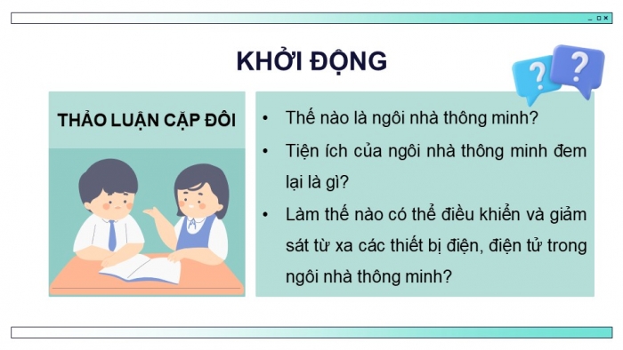 Giáo án điện tử chuyên đề Thiết kế và Công nghệ 10 cánh diều Bài 6: Hệ thống điều khiển cho ngôi nhà thông minh