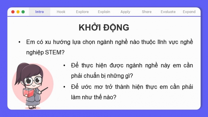 Giáo án điện tử chuyên đề Thiết kế và Công nghệ 10 cánh diều Bài 12: Kế hoạch cá nhân thích ứng với nghề nghiệp STEM