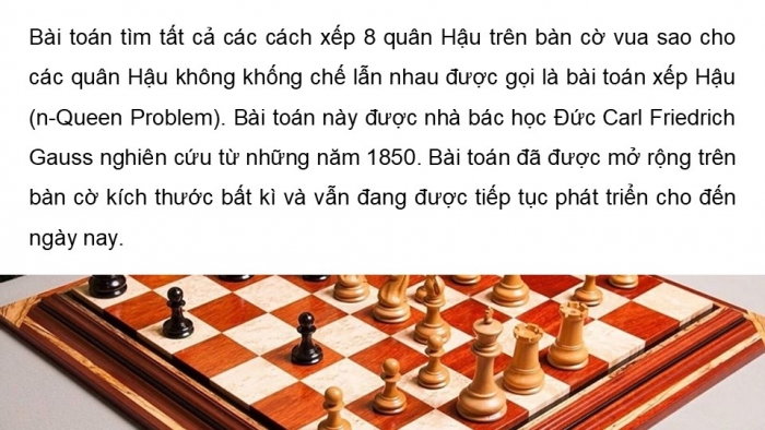 Giáo án điện tử chuyên đề Khoa học máy tính 11 kết nối Bài 15: Bài toán xếp Hậu