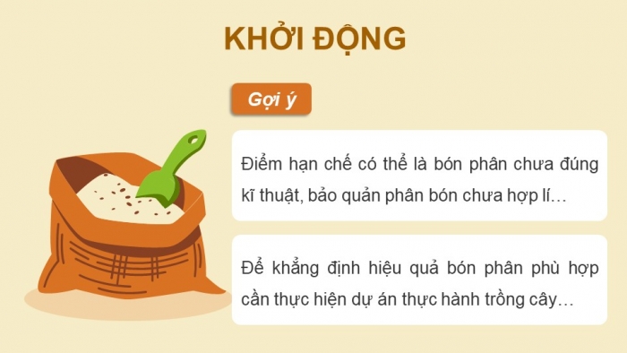 Giáo án điện tử chuyên đề Sinh học 11 cánh diều Bài 3: Dự án điều tra sử dụng phân bón ở địa phương. Thực hành trồng cây với các kĩ thuật bón phân phù hợp