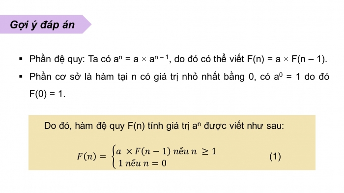 Giáo án điện tử chuyên đề Khoa học máy tính 11 cánh diều Bài 2: Thuật toán đệ quy