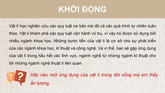 Giáo án điện tử chuyên đề Vật lí 10 cánh diều Bài 1: Sự hình thành và phát triển của vật lí học