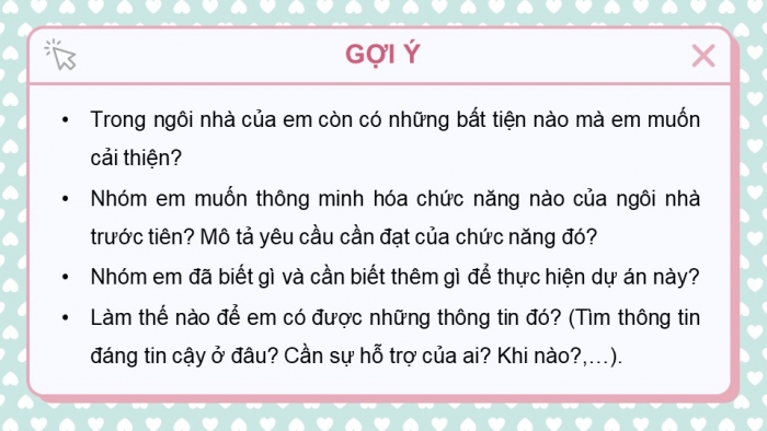 Giáo án điện tử chuyên đề Thiết kế và Công nghệ 10 cánh diều Bài 9: Dự án Thiết kế hệ thống điều khiển chống trộm cho ngôi nhà thông minh