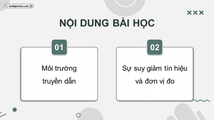 Giáo án điện tử chuyên đề Vật lí 11 kết nối Bài 6: Suy giảm tín hiệu