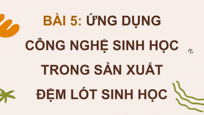 Giáo án điện tử chuyên đề Công nghệ chăn nuôi 11 kết nối Bài 5: Ứng dụng công nghệ sinh học trong sản xuất đệm lót sinh học