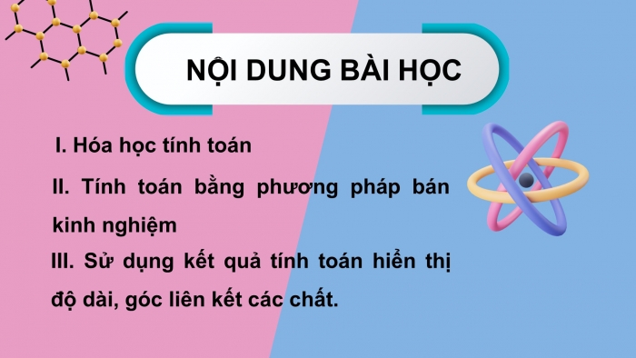 Giáo án điện tử chuyên đề Hoá học 10 chân trời Bài 10: Tính tham số cấu trúc và năng lượng