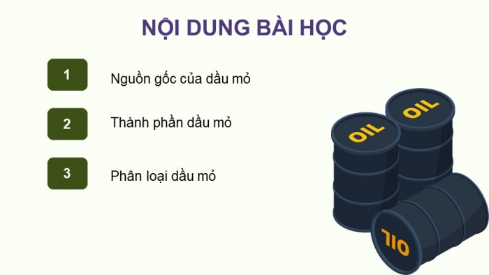 Giáo án điện tử chuyên đề Hoá học 11 cánh diều Bài 7: Nguồn gốc và phân loại dầu mỏ