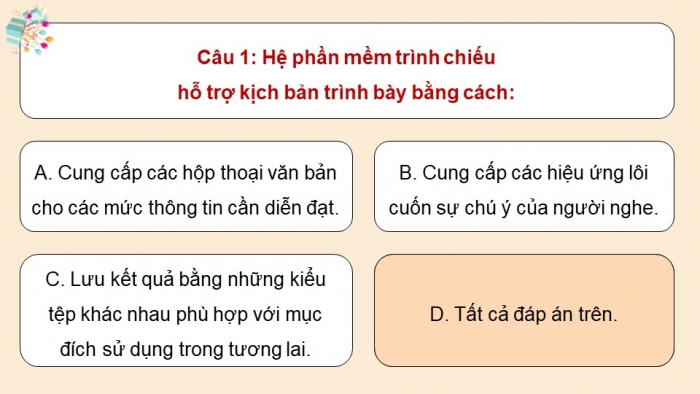 Giáo án điện tử chuyên đề Tin học ứng dụng 10 cánh diều CĐ 2: Dự án Thực hành sử dụng phần mềm trình chiếu